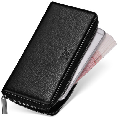 

Seven Wolves Wallets Men&39s Long Heads Cowhide Fashion Business Casual Two Soft Leather Wallets 3A3062393-01 Black