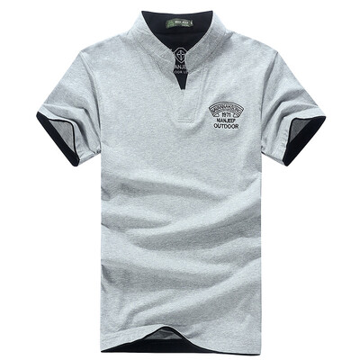 

Jeep Shield NIAN JEEP Short Sleeve T-Shirt Male V-Neck Outdoor Mountaineering Leisure T-Shirt 9251 Gray XL