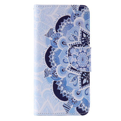 

Blue Flower Design PU Leather Flip Cover Wallet Card Holder Case for SAMSUNG A72016