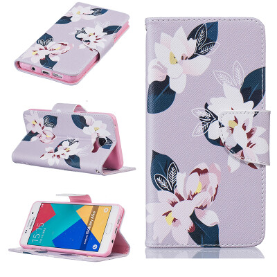 

Gray lily Design PU Leather Flip Cover Wallet Card Holder Case forSAMSUNG GALAXY A5 2016A510