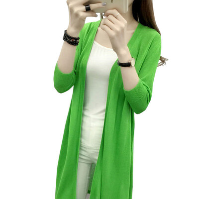 

Fuobi cents FUBIXIAN семиточечный рукав в длинном разрезе свободной куртки вне вязального кардигана T30003 зеленый XL