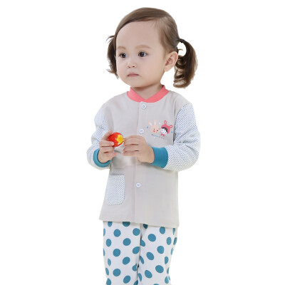 

Antarctic (Nanjiren) N665T83293 Sleeve Clothing Baby Underwear Cardigan Set Snow Rabbit Peacock Blue 66