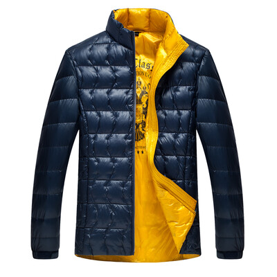 

Antarctic men down jacket 90 white duck down business business collar hit color warm down jacket 1908 possession of green