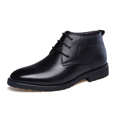

Playboy (PLAYBOY) Men's classic business casual lace men's boots round warm cotton shoes business boots black 42