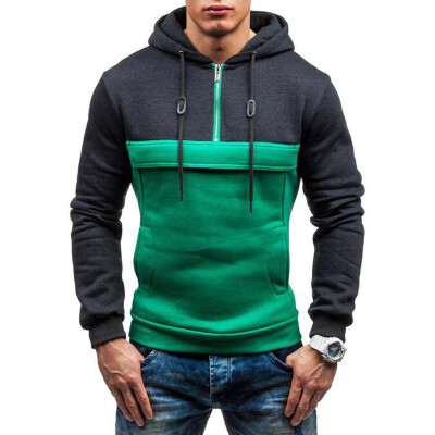 

Hat Men Sweatshirt Cotton Long Sleeve Color Splicing Hoodies