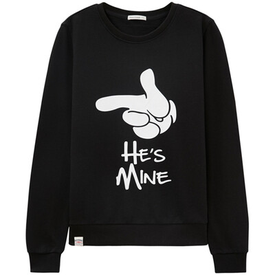 

Meters / bonwe Женская пальцевая печать Knit Pullover Black 160 / 84A