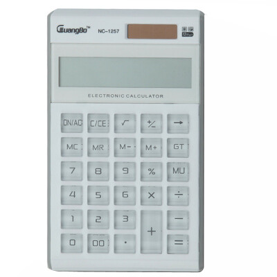 

GuangBo NC-1257 Solar Double Power Supply Large Screen GT Total Scientific Calculator White