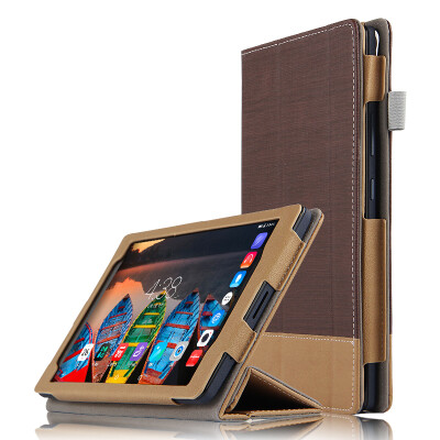 

Cool Le Feng Lenovo P8 protective cover is not sleep flat sets / three fold leather case / bracket leather case Lenovo P8 flat protective shell 8 inch color pattern - brown