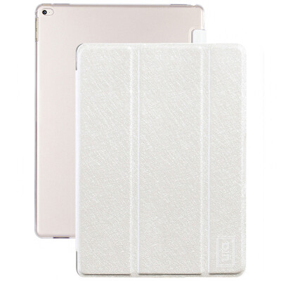 

Excellent apples ipad pro 129 inch case shell three fold thin&thin anti-fall stent leather white