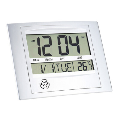 

Self Setting Digital LCD Home Office Decor Wall Clock Indoor Temperature