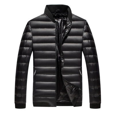 

Antarctic men&39s down jacket fashion Korean baseball collar 90 white duck down solid color warm down jacket 1902 black 2XL