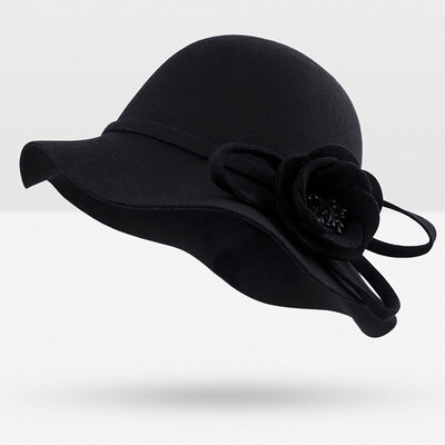 

WISHCLUB 2017 Women's Fedoras Winter Dome Wool Hats For Women Floral Casual Brand