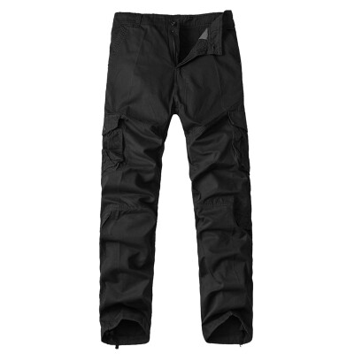 

Men Autumn and Winter Multi-pocket Overalls Straight Trousers Sport Uniform Trousers