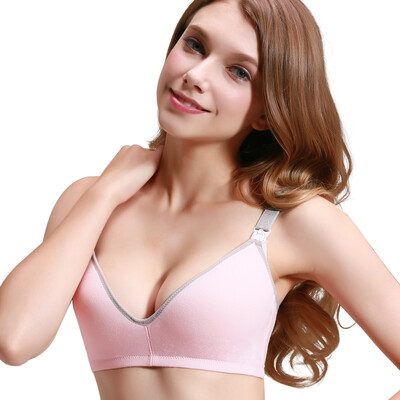 

Connaught breastfeeding pregnant women underwear breastless bra no trace on the open button W215906 pink 90C