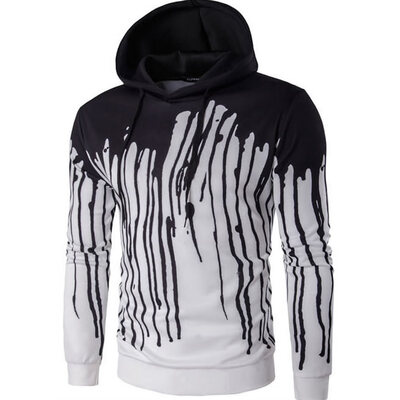 

Men Hoodie Digital printing Hooded Casual Pullover Sweatshirt Fleece