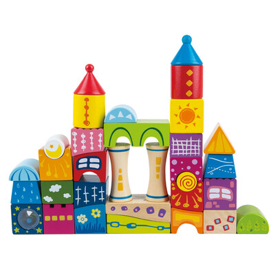 

HaPe фрукты и овощи деревянные развивающие строительные блоки для раннего детства 120 баррелей более 1 года E8303