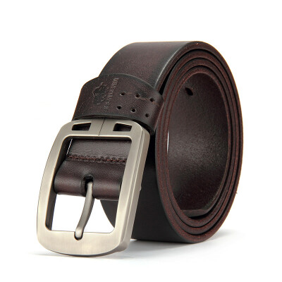 

American Bison Men's Buckle Belt Cushion Belt Men's Casual Pants Tide N70781-3Z Dark Brown