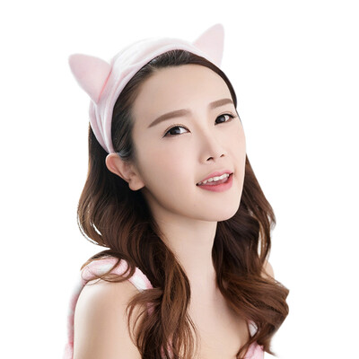 

Three Lee super soft cat ears modeling hair band with Korean version of the lovely hoop 9 × 23cm wash makeup makeup scarf mixed with 2