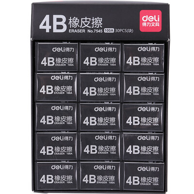 

Elegant deli 7545 Student exam art 4B eraser 30 loaded black 32 12 13mm block