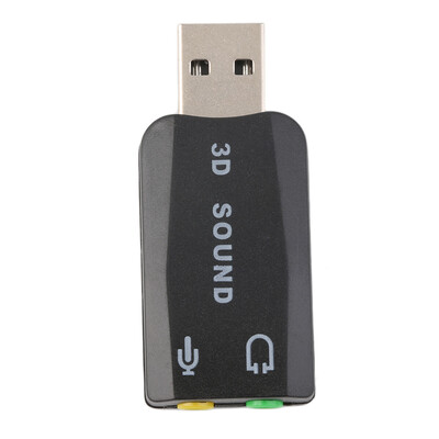 

USB 2.0 to 3D Mic Speaker Audio Headset Sound Card Adapter 5.1 for PC Laptop