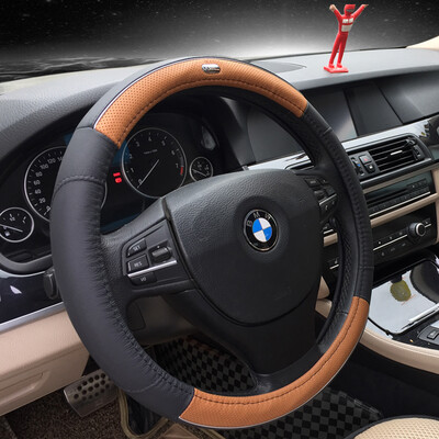 

WRC автомобильный руль автомобильная головка с двумя кожаными кожаными насадками из четырех сезонов общий 38 см средний коричневый