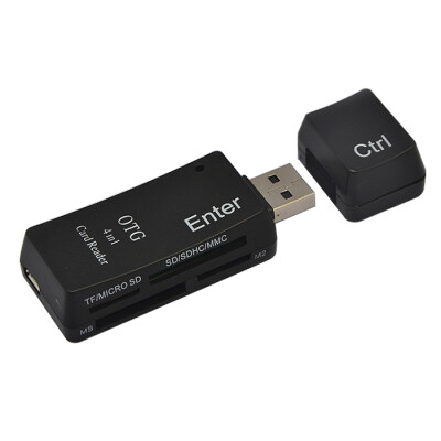 

USB2.0+Micro OTG SD/TF/MS/M2 Card Reader for Samsung MIUI Cellphone PC Black 580311