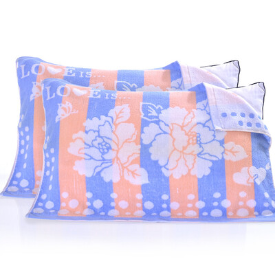 

Jingdong supermarket Yongliang home textiles cotton twist jacquard pillow a pair of two loaded blue 150g Article 50x73cm