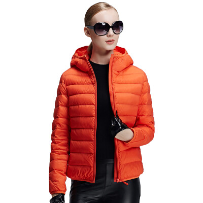 

Pierre cardin pierre cardin down jacket women 2016 autumn&winter new short section Slim hooded thin down jacket 23C3006 fluorescent orange L 170