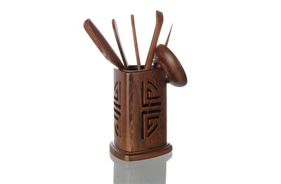 

Prism * Wenge Wood Cha Dao Set 6 Pieces Tea Utensils