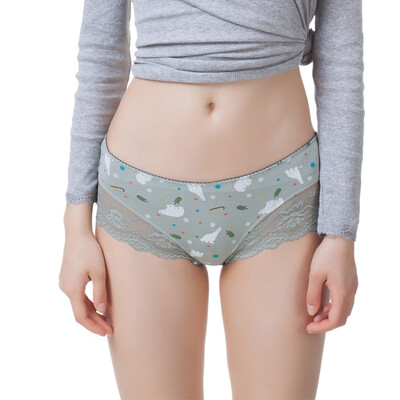 

Top Guagua lady underwear cotton fabric sexy lace cute printing in the waist triangle underwear t6435 170