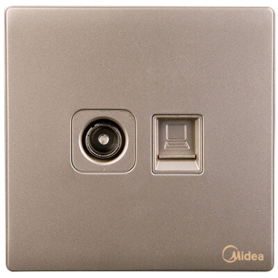 

Midea Midea switch socket computer TV socket network socket panel Yajin 86 no border