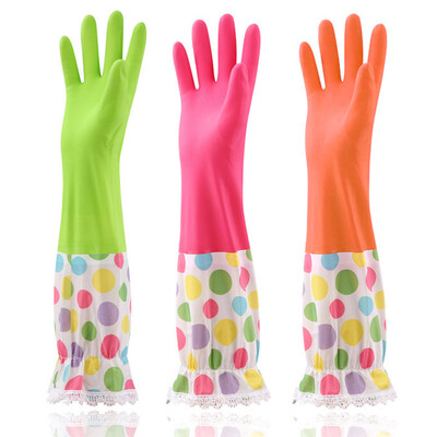 

Jingdong Supermarket Xi Yi European CEO Dishwashing Washing Gloves Household chopping Shields Warming Gloves Gloves 3 Double