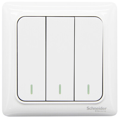 

Schneider (Schneider) переключатель переключатель коммутационной панели три открытых двойной переключатель Rui Yi серии белый