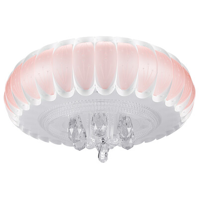 

Jingdong Supermarket] Foshan Lighting (FSL) Chandelier Bedroom Light LED Ceiling Light Dimming Color Crystal Light 24W Warm Pink 50138