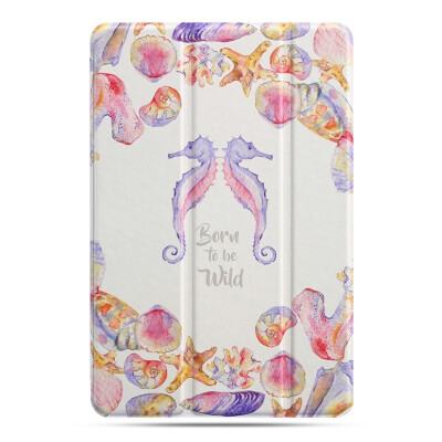 

Chick Moore ipad mini2 / 3 case / shell all-inclusive борьба / тройной складной стент / умные кожаные перчатки садовая серия акварель гиппокамп жемчужно-белый