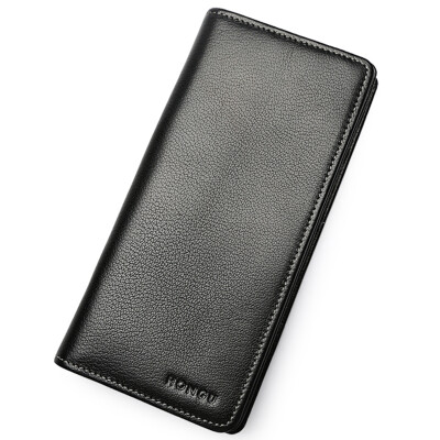 

HONGGU Men's Long section Bifold Business Leather Wallet