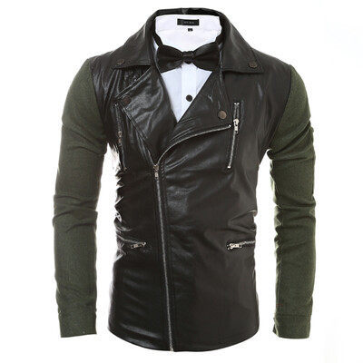 

Winter Men Multi-zipper Faux Jacket Coat