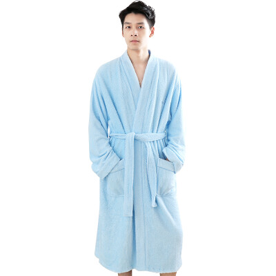 

Bamboo Kam home home bamboo fiber Han Chinese clothing pajamas bathrobes men blue uniform