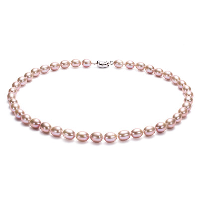 

Kayas GAIA'SPEARL Жемчужное ожерелье Овальное глянцевое фиолетовое фиолетовое пресноводное жемчужное кольцо из бисера S925 Пряжка 7-8mm45cm