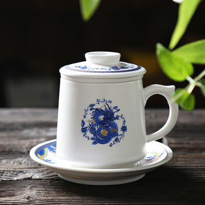 

Artistic ceramic cups cups with a filter four sets of Heiner rivers Xianglong Xianrui