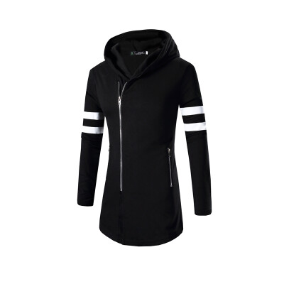 

Men Cotton Casual Oblique Zipper Hoodie Coat