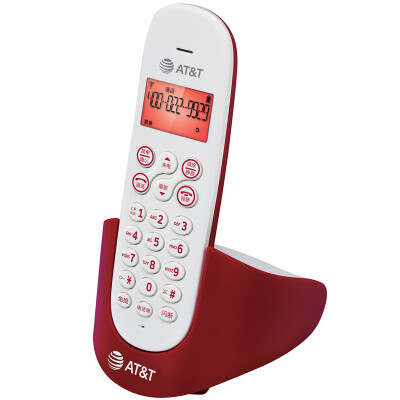 

AT & T EL31116CN Digital Cordless Telephone Stand-alone English Show Orange Red Backlight Home Office Wireless Host Red