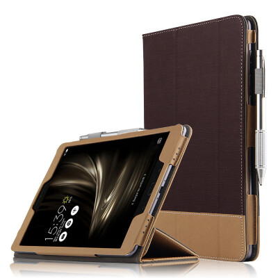 

Cool music ASUS ZenPad 3S 10 protective sleeve Tri-fold leather case / holster ASUS ZenPad 3S 10 flat protective case 9.7-inch color matching pattern - brown