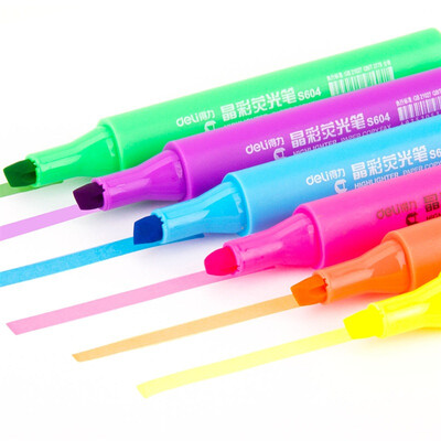 

Deli cute creative candy color mark eye-catching highlighter pen 6 box 33111