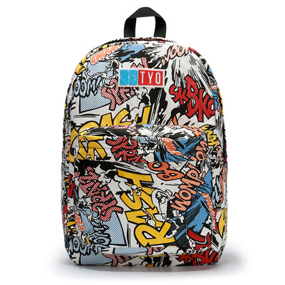 

Выродки деление (KIKSTYO) мужчины и женщины студентов рюкзак на открытом воздухе досуг спортивная сумка KY-9136 Красочные граффити