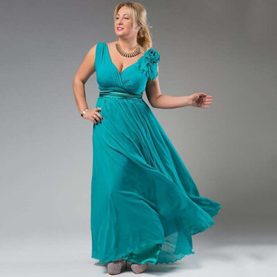 

Women 's V - neck sleeveless flowers women' s long paragraph dress