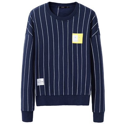 

Semir (Semir) г-жа Вэй Йи полосы мультфильм письма печатаются с длинными рукавами пуловер свитер Корейская волна 19416160201 темно-синий M