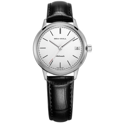 

Seagull SeaGull watch business single calendar automatic mechanical male watch big three needle white black belt D819638