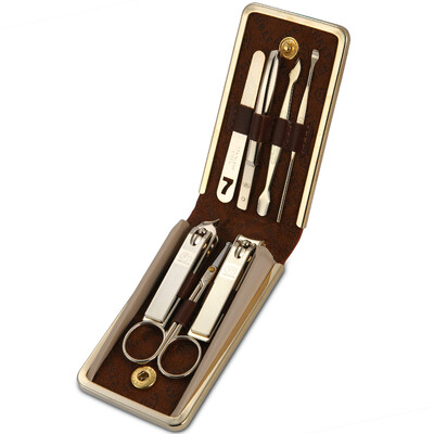 

Jingdong Supermarket 777 Nail Knife Set Nail Clamp Clamp Set 7pcs Set TS-910TG Brown