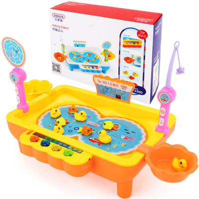 

Bei Shi Shi beiens early education puzzle toys children&39s magnetic fishing toys electric rotating belt music can be installed water suit Y68016 yellow